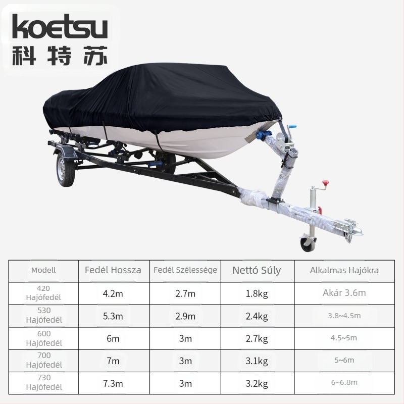 Koetsu Carotsu hajótakaró, motorcsónak, tengeralattjáró porvédő huzat, napvédő hajótakaró, 420D Oxford szövet védőhuzat