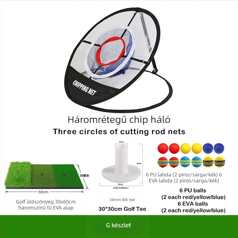 Foli gyártó határokon átnyúló legkelendőbb golf gyakorlóháló háromrétegű chippingháló készlet