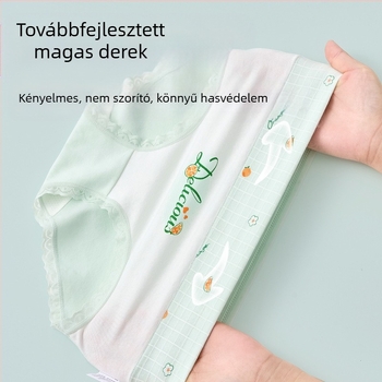 Gyerek alsónemű lányoknak háromszög alakú, magas derekú, pamut, A osztályú, 6-12 éves lányoknak, rövidnadrág, klipsz nélkül, nagykereskedelemben