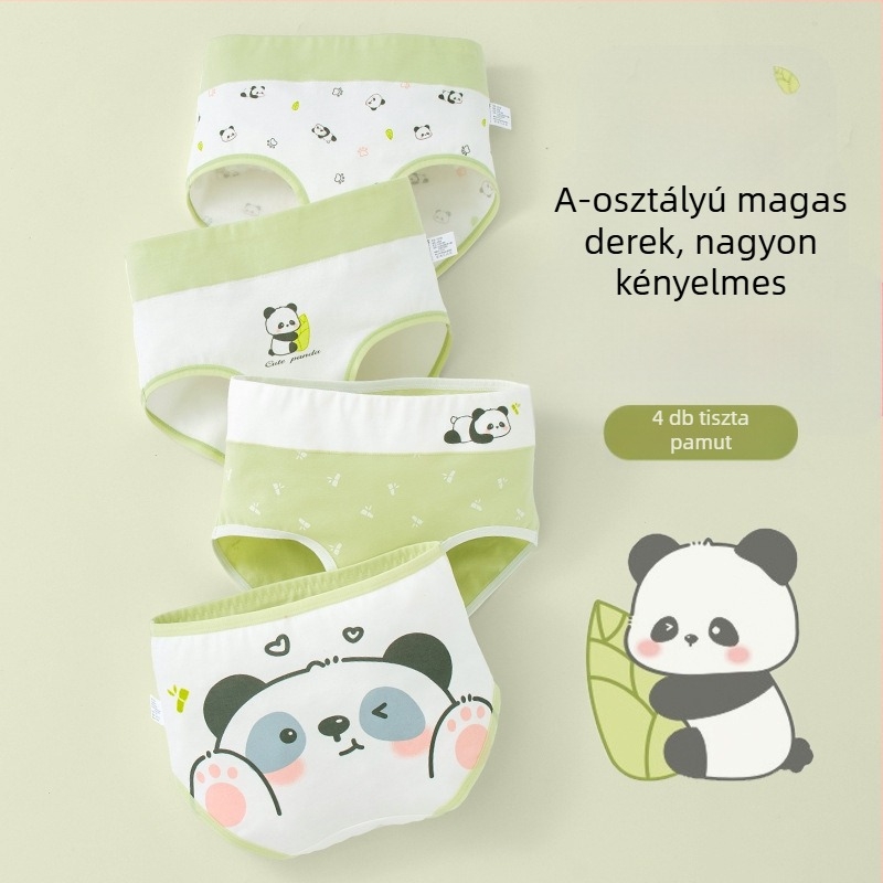 Gyerek alsónemű lányoknak háromszög alakú, magas derekú, pamut, A osztályú, 6-12 éves lányoknak, rövidnadrág, klipsz nélkül, nagykereskedelemben