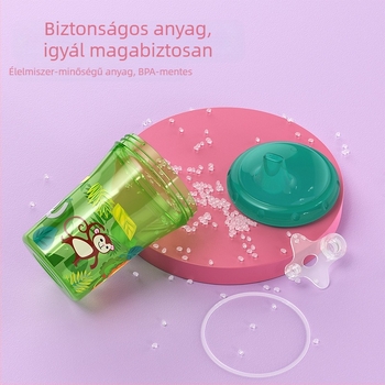 Nagykereskedelmi egyenes pohár 260ml négyszínű állatmintás baba tanulási ivópohár baba kacsacsőrű pohár export gyerek vizespohár