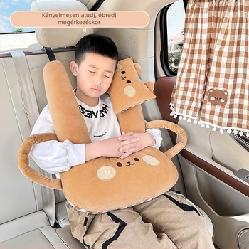 Rajzfilm autó fejtámla kreatív gyermek autó hosszú távú alvás műtárgy nyakpárna párna négy évszak univerzális alvópárna