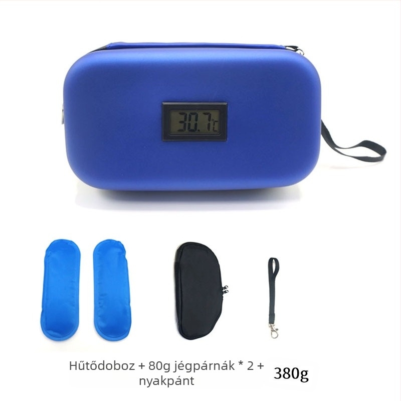 raktáron Amazon Explosions inzulin hűtőszekrény doboz EVA hordozható kültéri hűtőszekrény táska hőmérővel jégzsák hideg megőrzés