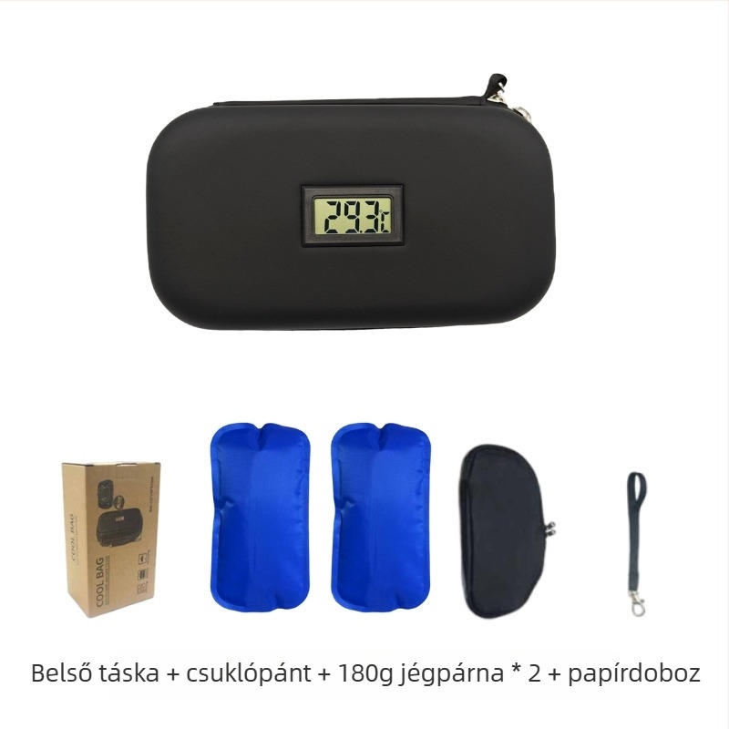 raktáron Amazon Explosions inzulin hűtőszekrény doboz EVA hordozható kültéri hűtőszekrény táska hőmérővel jégzsák hideg megőrzés