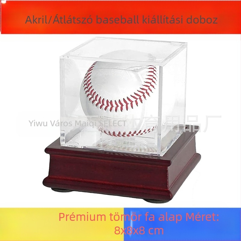 Átlátszó akril baseball doboz nedvesség- és porálló tenisz-golfdoboz gyűjthető baseball doboz