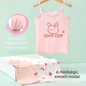 Lányka mellény, nyári, vékony, gyermek alsónemű, fejlesztő, modális, ujjatlan felső, baba, nagygyermek, külső ruházat