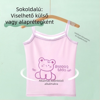 Lányka mellény, nyári, vékony, gyermek alsónemű, fejlesztő, modális, ujjatlan felső, baba, nagygyermek, külső ruházat