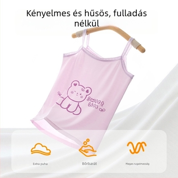 Lányka mellény, nyári, vékony, gyermek alsónemű, fejlesztő, modális, ujjatlan felső, baba, nagygyermek, külső ruházat