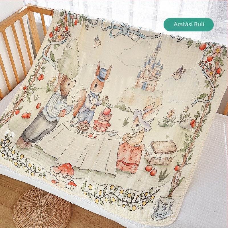 Újszülött géz fürdőlepedő hatrétegű bambusz pamut babatakaró négy évszak univerzális nagy méretű nedvszívó baba fürdőlepedő