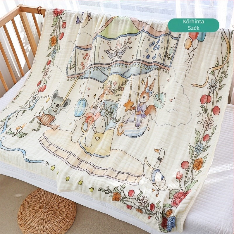 Újszülött géz fürdőlepedő hatrétegű bambusz pamut babatakaró négy évszak univerzális nagy méretű nedvszívó baba fürdőlepedő