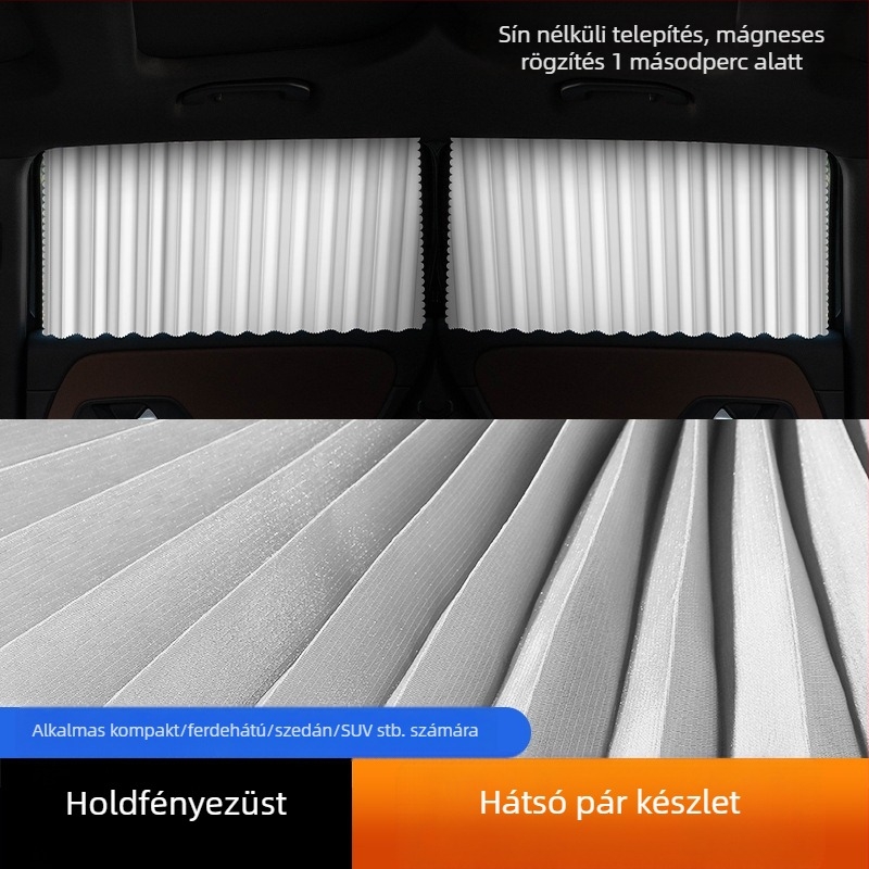 Nyári autó napvédő mágneses napellenző függöny hőszigetelés Univerzális mágneses tapadókorongos autófüggöny árnyékoló autó napellenző függöny