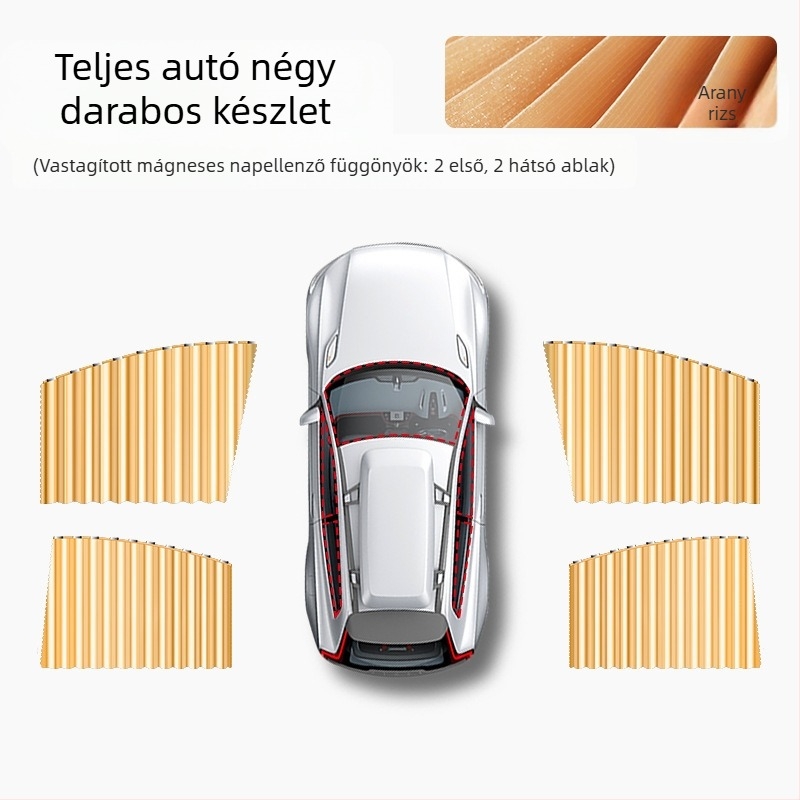 Nyári autó napvédő mágneses napellenző függöny hőszigetelés Univerzális mágneses tapadókorongos autófüggöny árnyékoló autó napellenző függöny