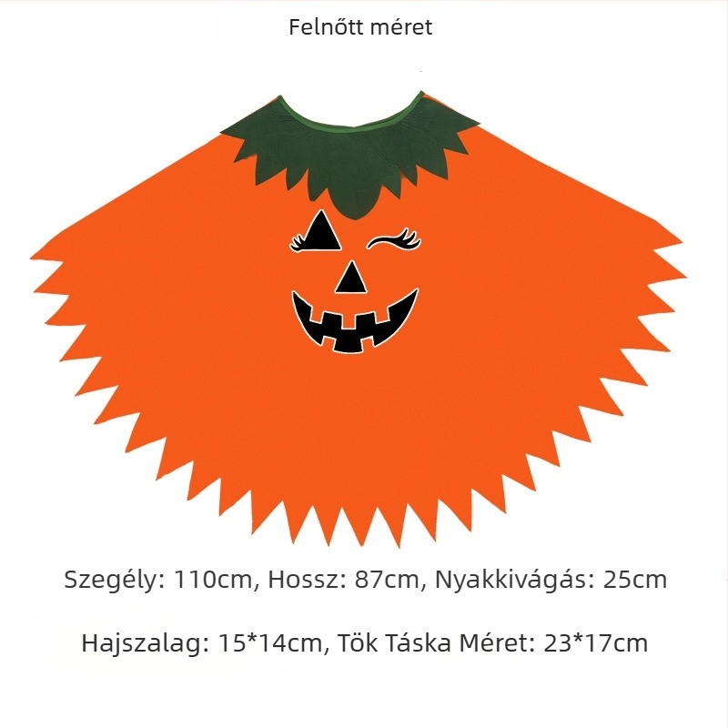 Halloween jelmez Világító felnőtt gyerekek tök köpeny kendő tök kalap öltöny köpeny iskolai party öltöztetős