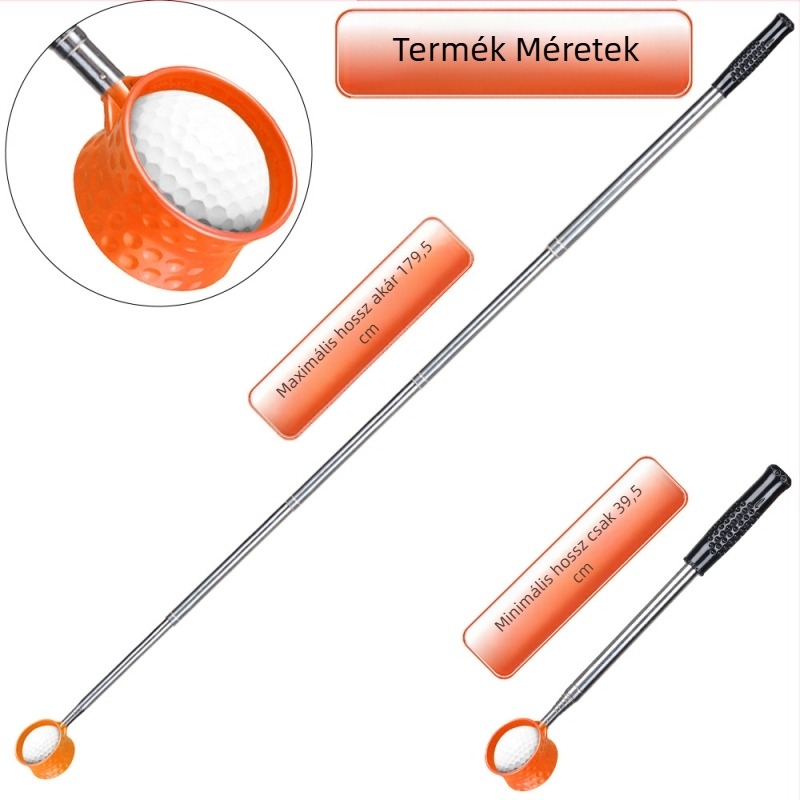 Új golfcsapda A fejű rozsdamentes acél hordozható antennarúd-felszedő golfpálya-kellékek