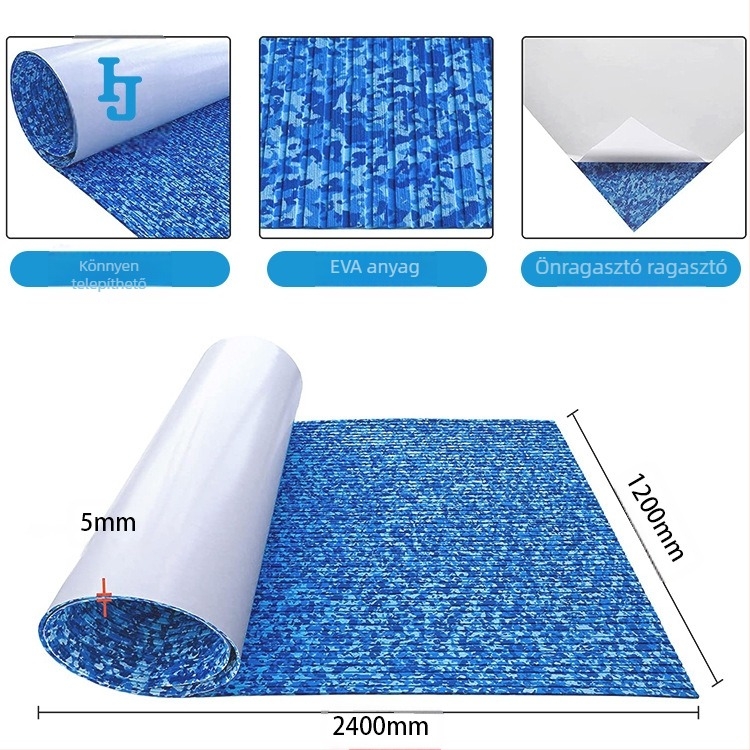 2400*900*5mm EVA horgászcsónak csúszásgátló szőnyeg, magas hőmérsékletnek ellenálló ütéselnyelő EVA elektromos szörfdeszka csúszásgátló szőnyeg
