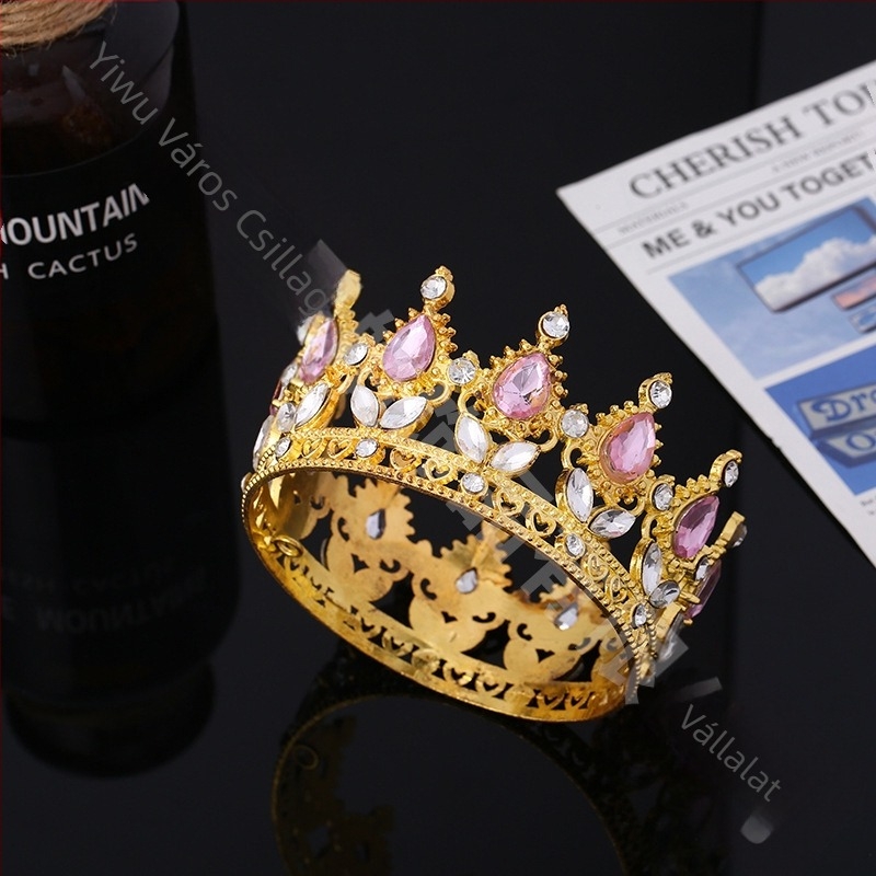 Határokon átnyúló népszerű barokk menyasszonyi korona tiara királynői báli ruha korona virágdíszítéssel különböző színekben