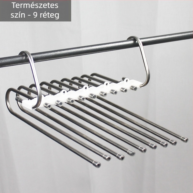 Rozsdamentes acél nadrágtartó, többfunkciós összecsukható fogas, háztartási varázslatos tárolóállvány, ruhásszekrény, nadrágcsipesz, nadrág, többrétegű polc