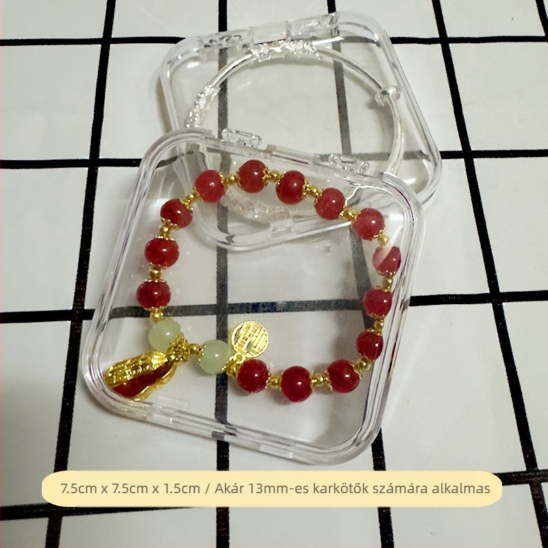 Kézzel készített tárolódoboz karkötő nyaklánc ékszer wenwan kristály porálló speciális kis átlátszó akril ékszerdoboz