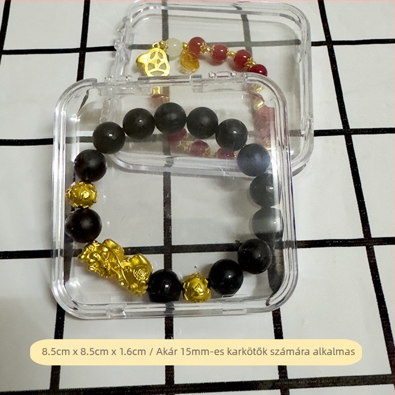 Kézzel készített tárolódoboz karkötő nyaklánc ékszer wenwan kristály porálló speciális kis átlátszó akril ékszerdoboz