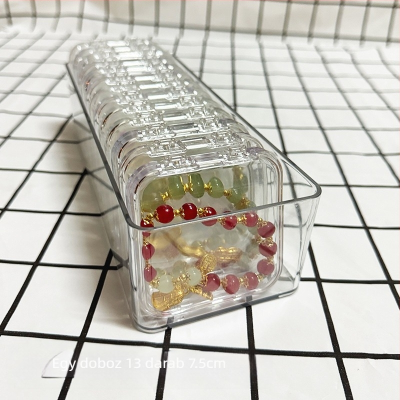 Kézzel készített tárolódoboz karkötő nyaklánc ékszer wenwan kristály porálló speciális kis átlátszó akril ékszerdoboz