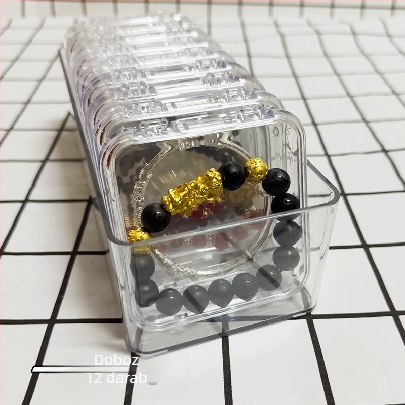 Kézzel készített tárolódoboz karkötő nyaklánc ékszer wenwan kristály porálló speciális kis átlátszó akril ékszerdoboz