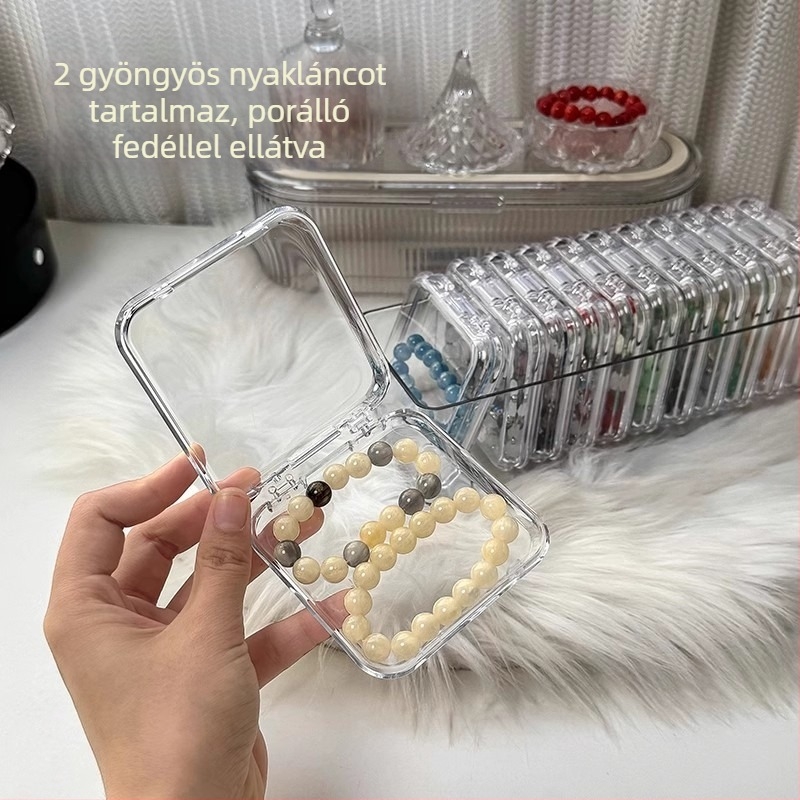 Kézzel készített tárolódoboz karkötő nyaklánc ékszer wenwan kristály porálló speciális kis átlátszó akril ékszerdoboz