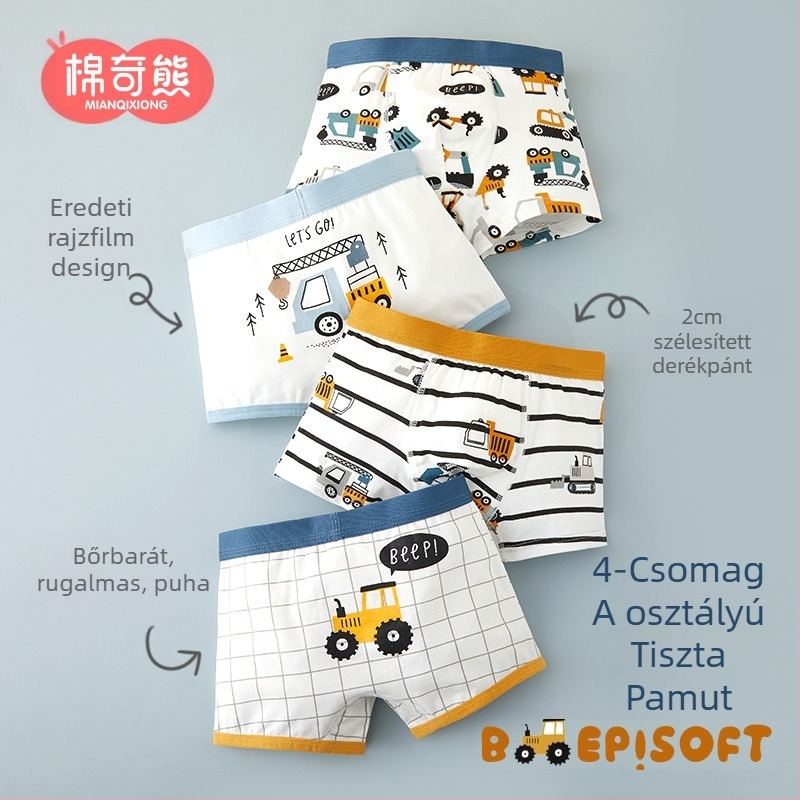 Fiú alsónemű, Gyerek pamut boxeralsó fiúknak, Babáknak fenékmentes, Nagyobb gyerekeknek való boxeralsó, Antibakteriális