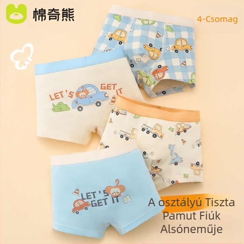 Fiú alsónemű, Gyerek pamut boxeralsó fiúknak, Babáknak fenékmentes, Nagyobb gyerekeknek való boxeralsó, Antibakteriális