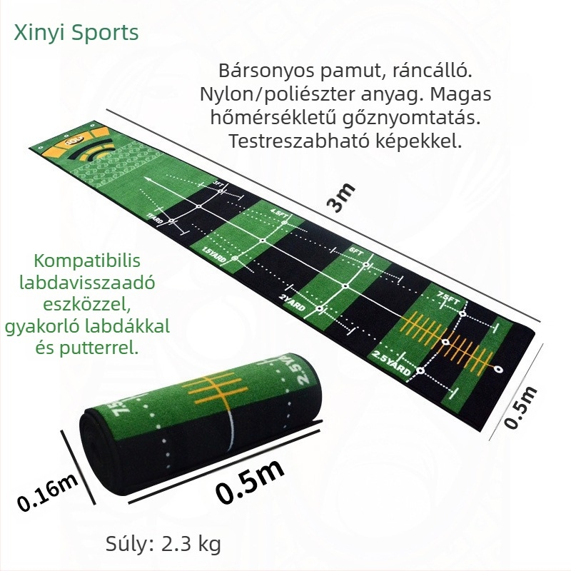 Határokon átnyúló, forró eladású otthoni irodai golfkellékek Putter Strike Ball Mat beltéri golfputter gyakorló takaró