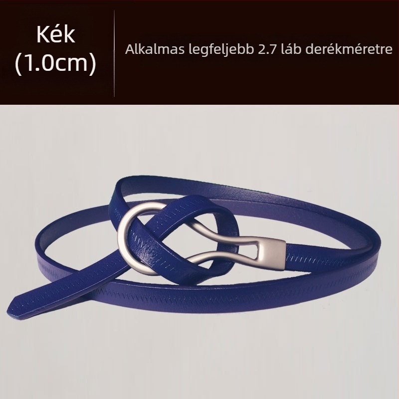 Marhabőr öv Női öv Divatos, mindenhez illő, valódi bőr vékony öv vékony díszítéssel és gyapjú ruhával