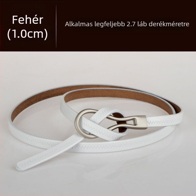 Marhabőr öv Női öv Divatos, mindenhez illő, valódi bőr vékony öv vékony díszítéssel és gyapjú ruhával