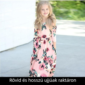 Amazon Gyermekruházat Ruha Határokon Átnyúló Kerek Nyakkal Mintás Lány Hosszú Ruha Ebay Aliexpress Lány Stílus