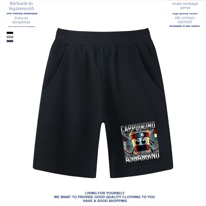 Cappuccino Ninja Absztrakt Külföldi Klasszikus Hegyek és Tengeri Olasz Brainrot Rövid Ujjú Fiú és Lány Póló Nyári