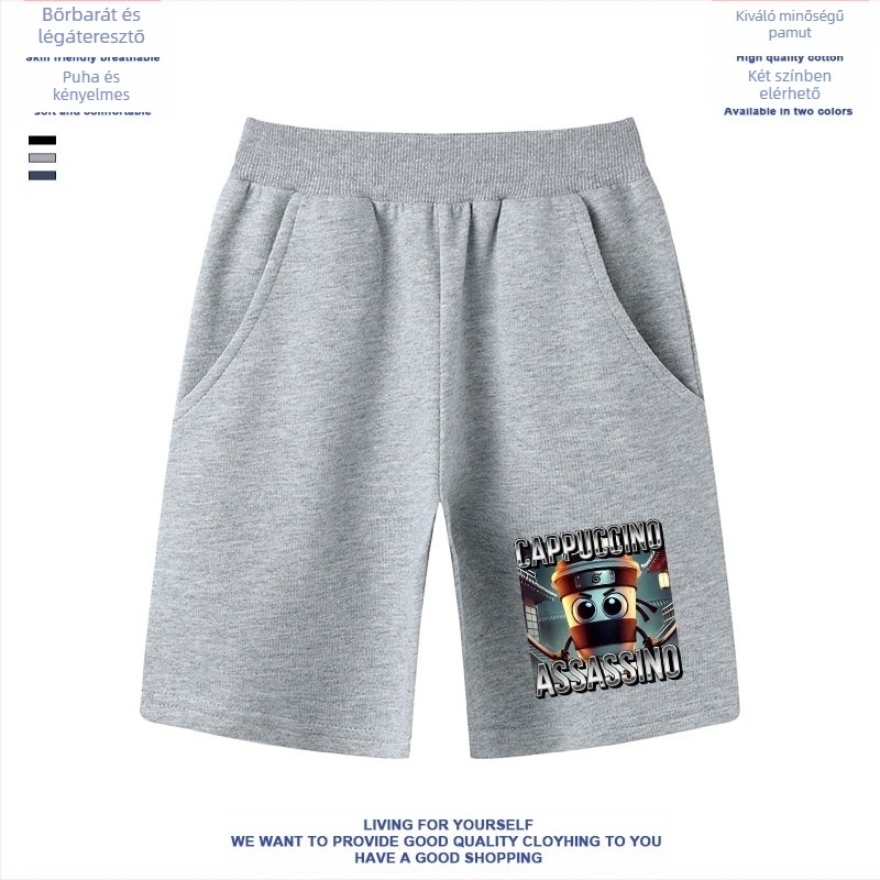 Cappuccino Ninja Absztrakt Külföldi Klasszikus Hegyek és Tengeri Olasz Brainrot Rövid Ujjú Fiú és Lány Póló Nyári