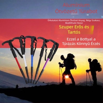 Utazási kellékek Négyrészes alumíniumötvözetből készült ponyvatartó konzol Ütéscsillapító, ultrakönnyű, egyenes fogantyúval, ívelt fogantyúval Túrabot Mankók Kültéri túrázáshoz