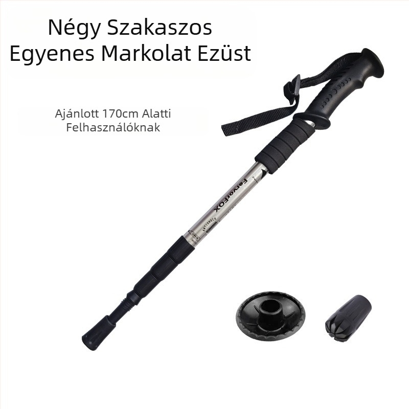 Utazási kellékek Négyrészes alumíniumötvözetből készült ponyvatartó konzol Ütéscsillapító, ultrakönnyű, egyenes fogantyúval, ívelt fogantyúval Túrabot Mankók Kültéri túrázáshoz