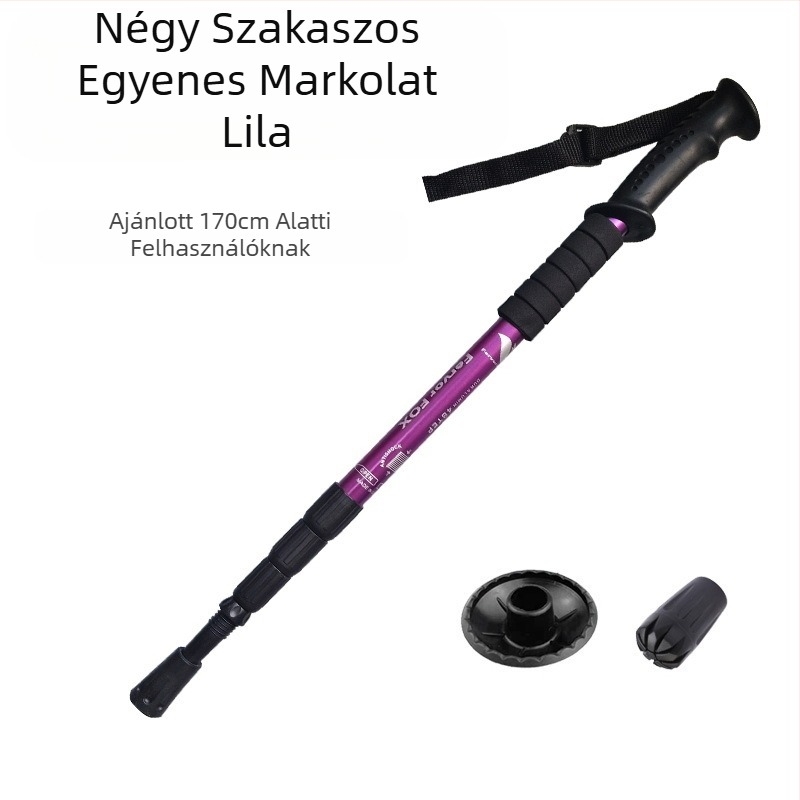 Utazási kellékek Négyrészes alumíniumötvözetből készült ponyvatartó konzol Ütéscsillapító, ultrakönnyű, egyenes fogantyúval, ívelt fogantyúval Túrabot Mankók Kültéri túrázáshoz