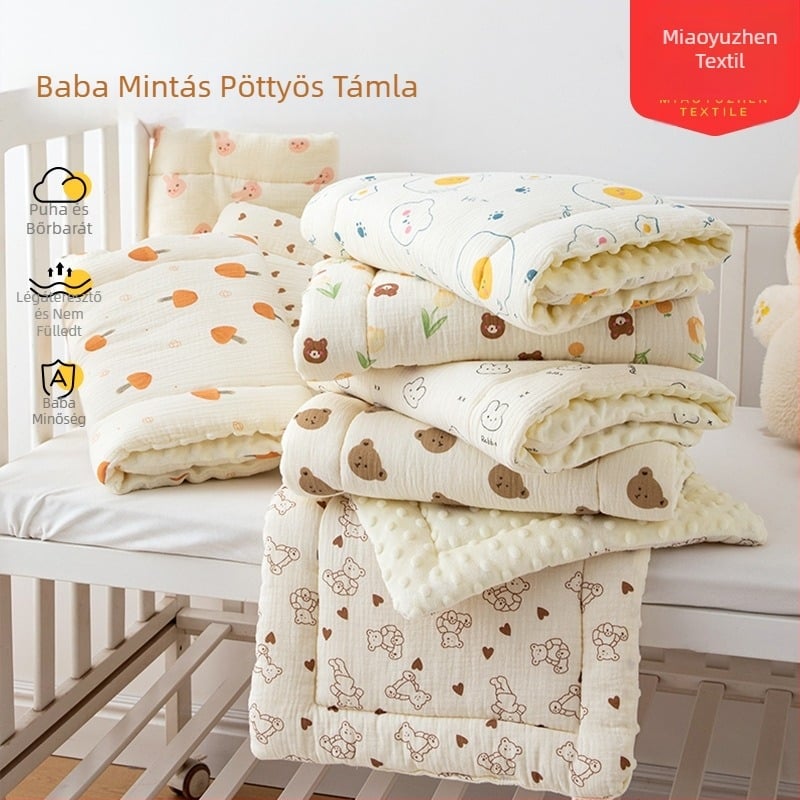 Új, kétoldalas, rajzfilmmintás babapárna babakocsi párnához, babbársony, puha és kényelmes babapárna