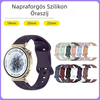 Alkalmas Huawei Gt5 Watch 18/20/22 mm-es szilikonszíjhoz, divatos pillangós csattal, napraforgómintás órához