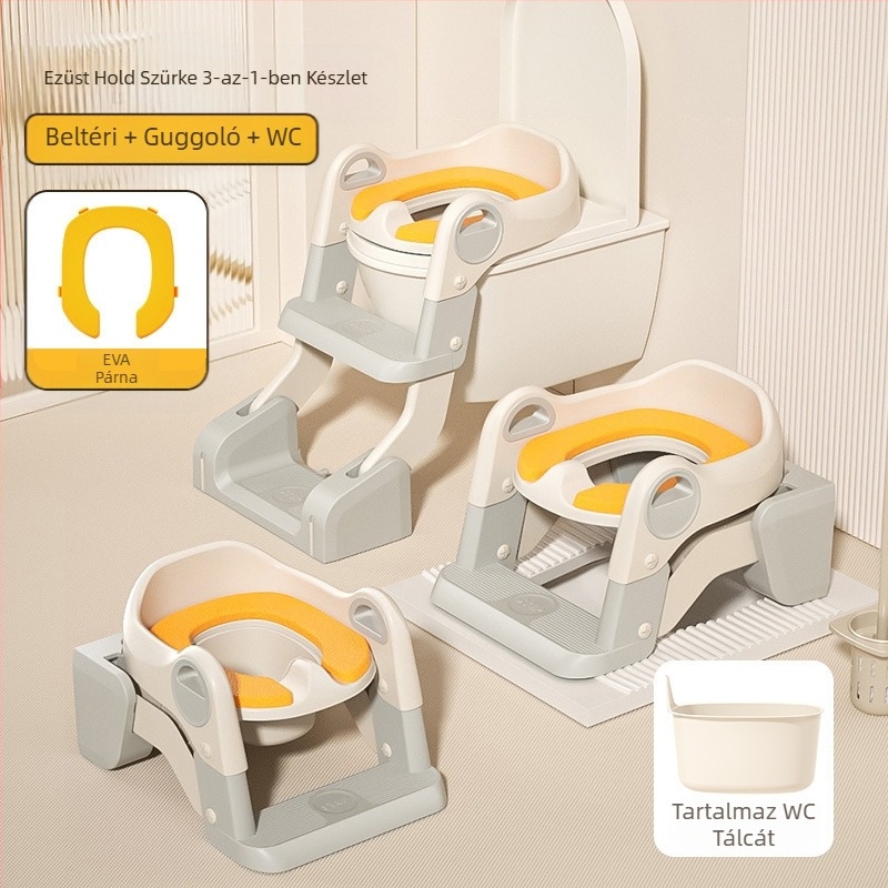 Gyerek WC-létra, Gyerek bili, Baba WC-szőnyeg, Csecsemő WC-ülőke párna, Biligyűrű, Bili tárolóhellyel, Bili
