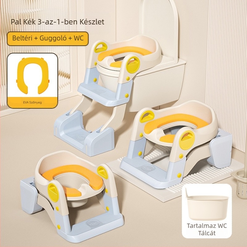 Gyerek WC-létra, Gyerek bili, Baba WC-szőnyeg, Csecsemő WC-ülőke párna, Biligyűrű, Bili tárolóhellyel, Bili