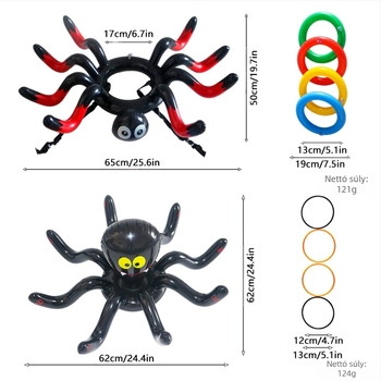 Halloween felfújható pókjáték kellékek pók boszorkány szellem sapka dobógyűrű felfújható pók keresztbe szegéllyel