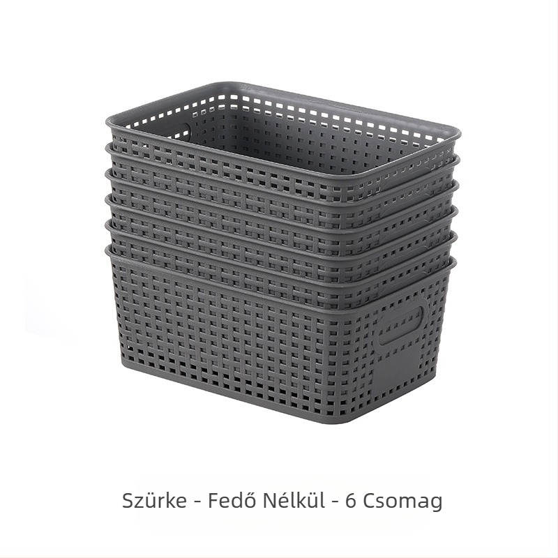 Amazon kockás rattan bambusz fedéllel ellátott tárolódoboz egyszerű konyhai asztali tárolódoboz gyári nagykereskedelem