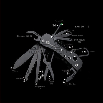 Nagykereskedelmi svájci multifunkciós kés kültéri kemping éles összecsukható gyümölcskés önvédelmi hordozható kombináció