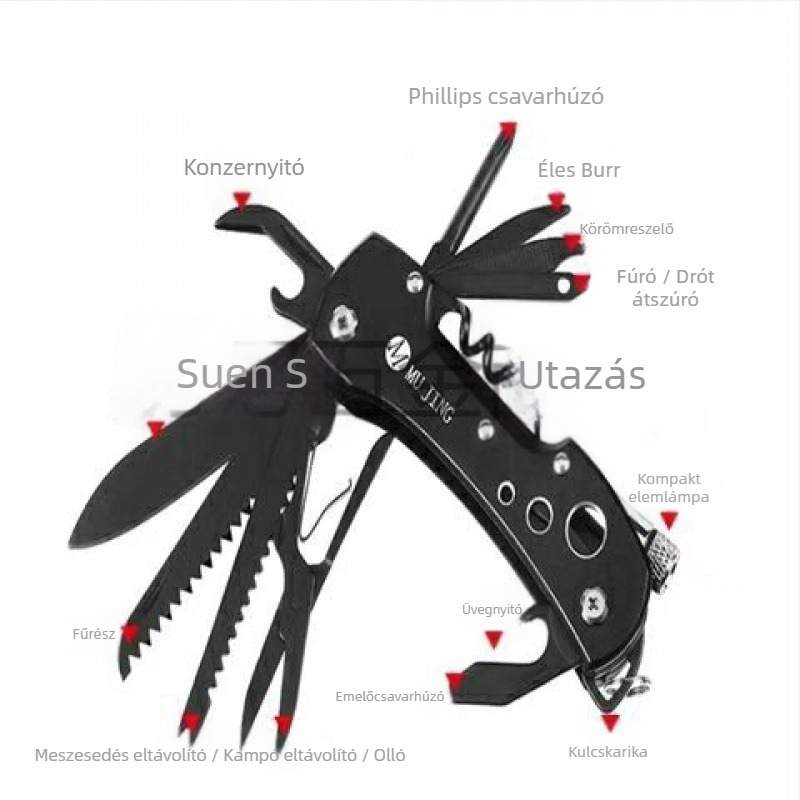 Nagykereskedelmi svájci multifunkciós kés kültéri kemping éles összecsukható gyümölcskés önvédelmi hordozható kombináció