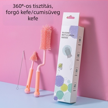 Szilikon cumisüveg kefe baba cumi kefe szalma kefe forgó cumisüveg mosó kefe öblítő tisztító kefe tisztító kefe készlet