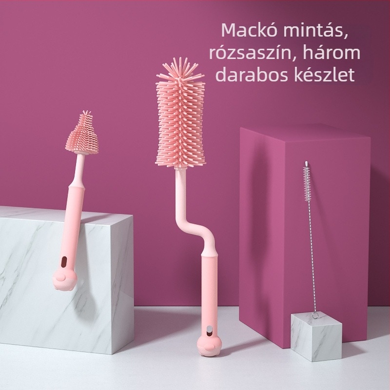 Szilikon cumisüveg kefe baba cumi kefe szalma kefe forgó cumisüveg mosó kefe öblítő tisztító kefe tisztító kefe készlet