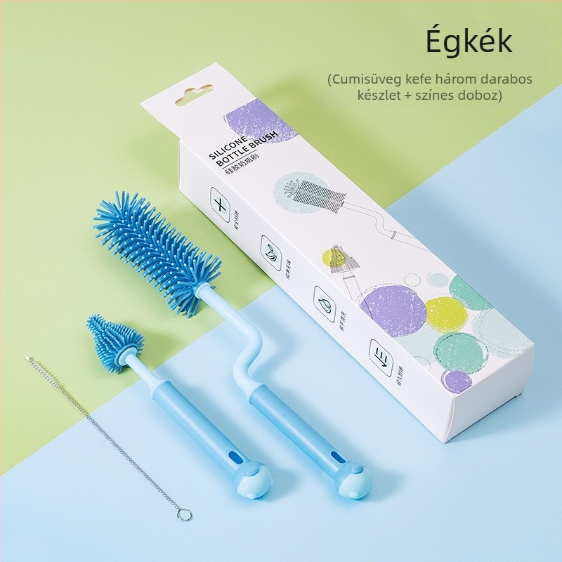 Szilikon cumisüveg kefe baba cumi kefe szalma kefe forgó cumisüveg mosó kefe öblítő tisztító kefe tisztító kefe készlet