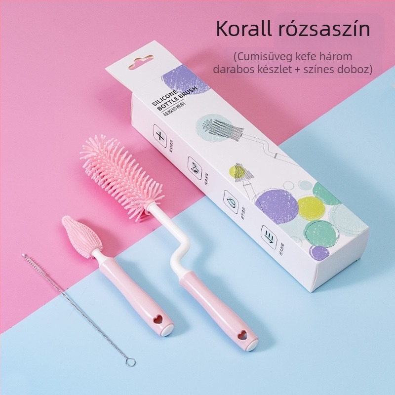 Szilikon cumisüveg kefe baba cumi kefe szalma kefe forgó cumisüveg mosó kefe öblítő tisztító kefe tisztító kefe készlet