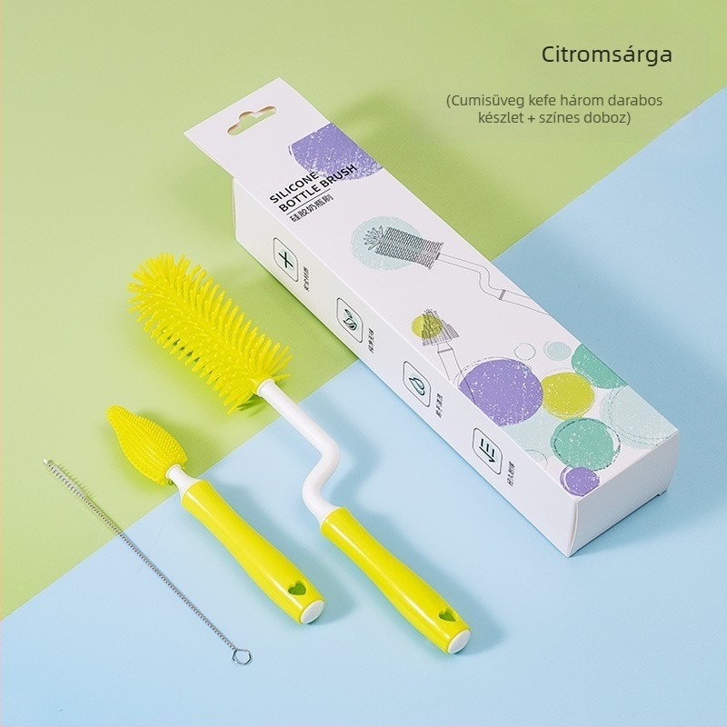Szilikon cumisüveg kefe baba cumi kefe szalma kefe forgó cumisüveg mosó kefe öblítő tisztító kefe tisztító kefe készlet